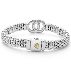 Best Sale LAGOS Two-Tone Interlocking Caviar Bracelet | 9Mm