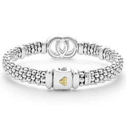 Hot LAGOS Two-Tone Interlocking Diamond Caviar Bracelet | 9Mm