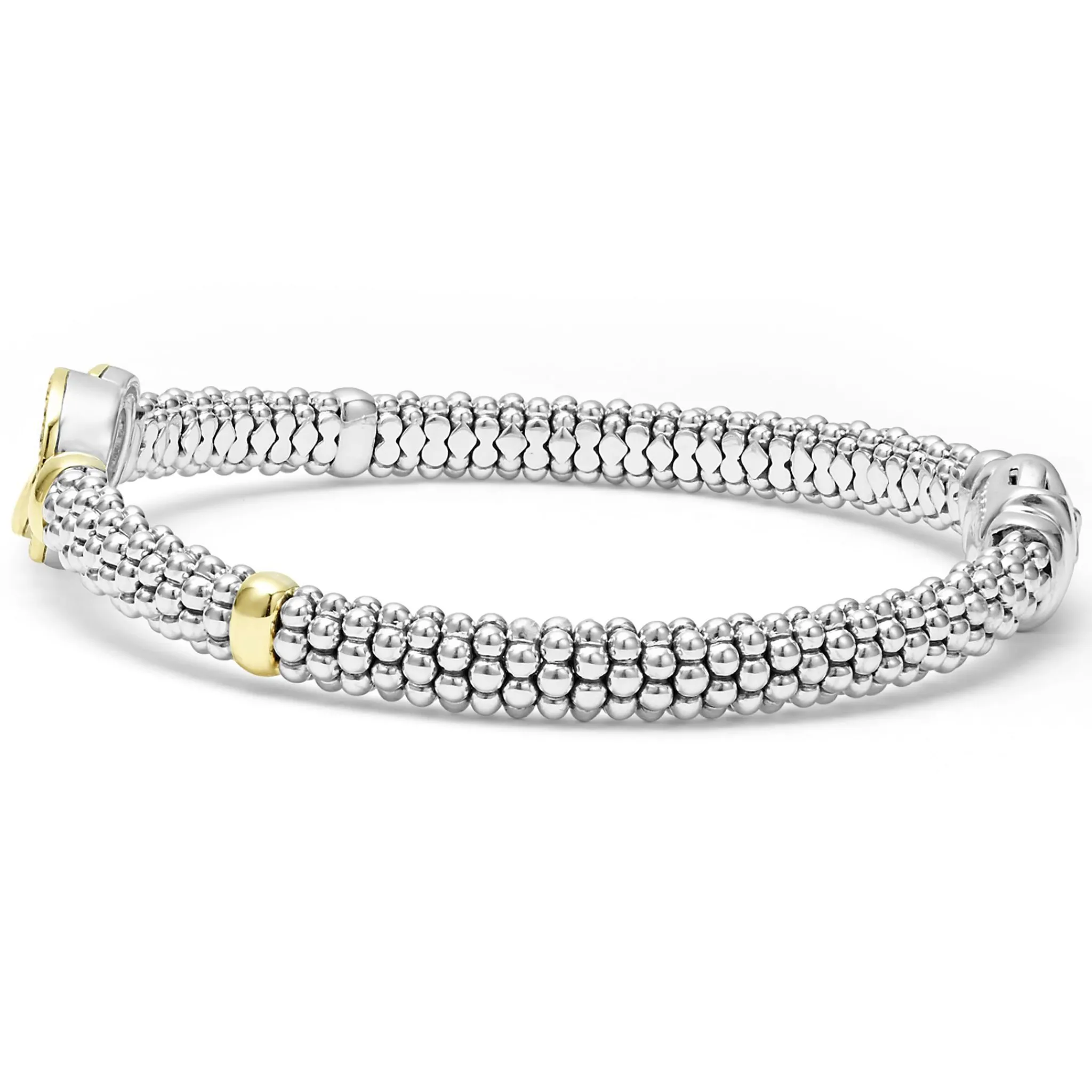 Best LAGOS Two-Tone Interlocking Diamond Caviar Bracelet | 6Mm