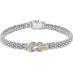 Cheap LAGOS Two-Tone Knot Caviar Diamond Bracelet | 6Mm