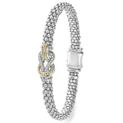 Cheap LAGOS Two-Tone Knot Caviar Diamond Bracelet | 6Mm