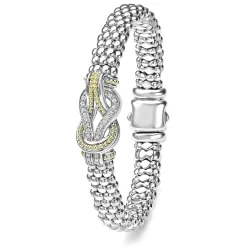 Outlet LAGOS Two-Tone Knot Caviar Diamond Bracelet | 9Mm