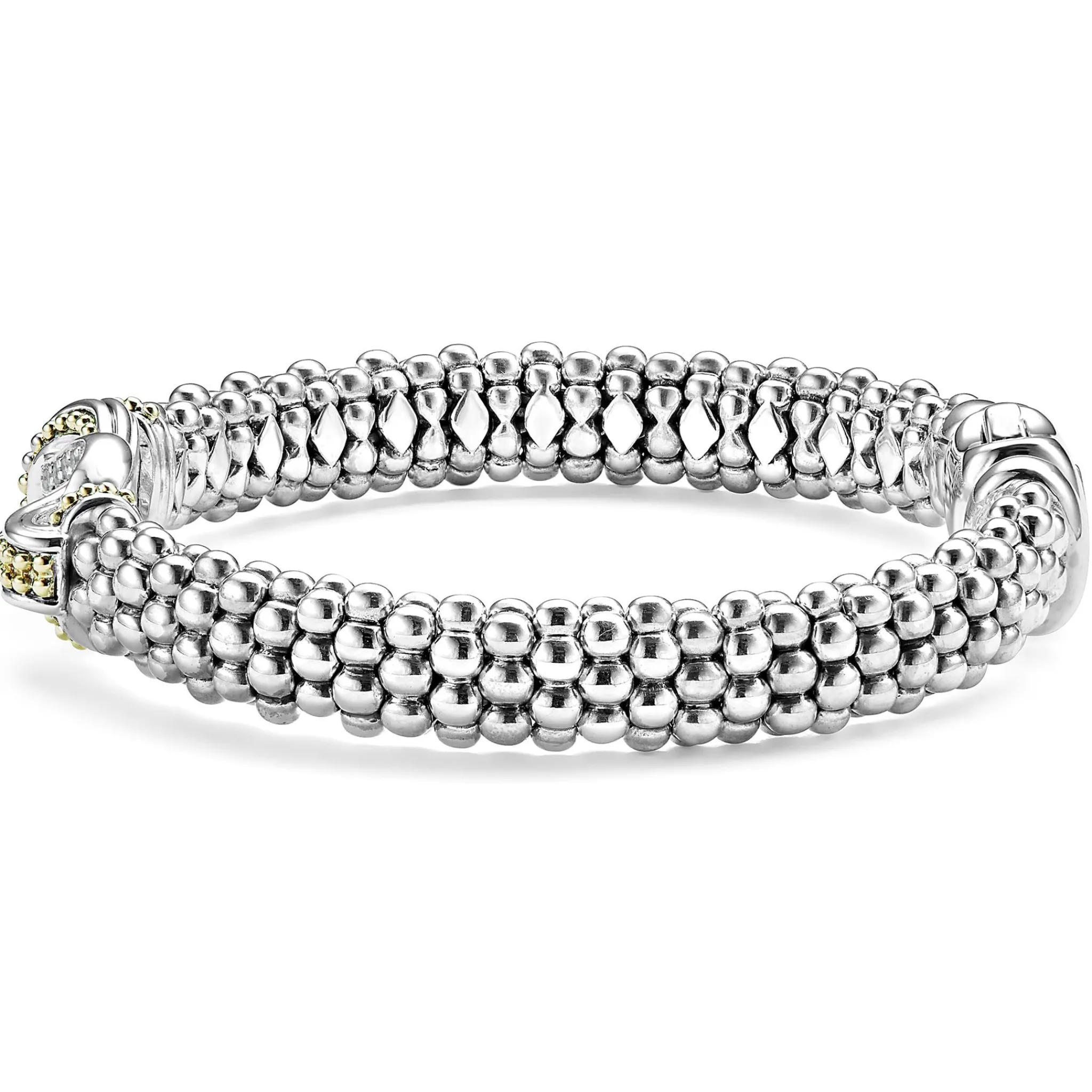 Outlet LAGOS Two-Tone Knot Caviar Diamond Bracelet | 9Mm