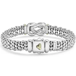 Outlet LAGOS Two-Tone Knot Caviar Diamond Bracelet | 9Mm