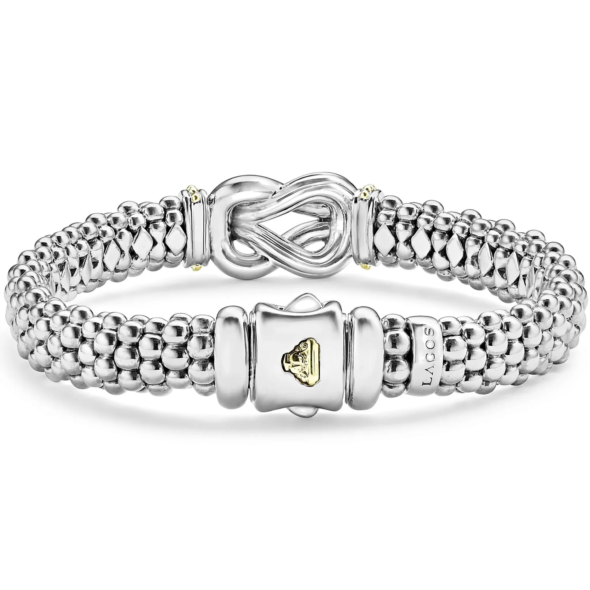 Outlet LAGOS Two-Tone Knot Caviar Diamond Bracelet | 9Mm