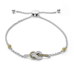 Best LAGOS Two-Tone Knot Diamond Bolo Bracelet