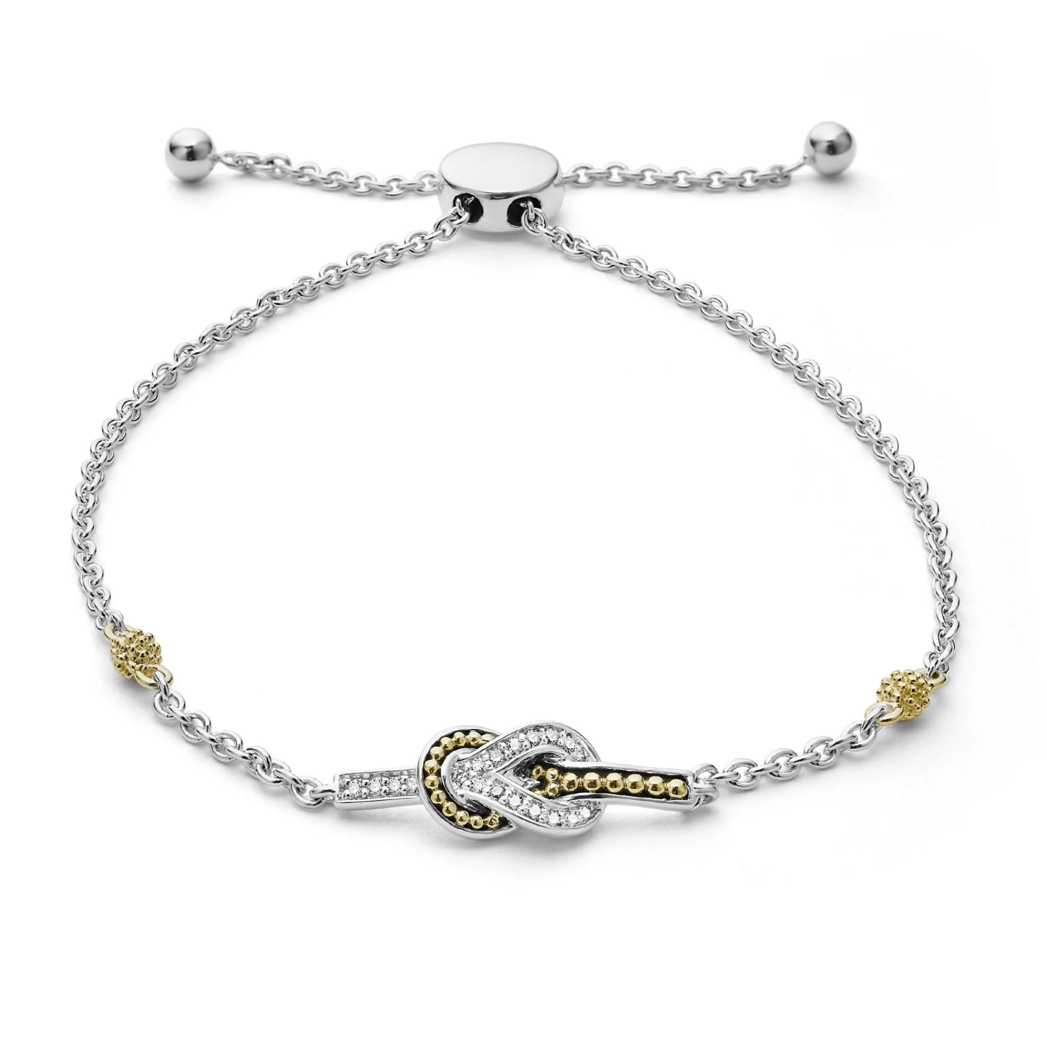 Best LAGOS Two-Tone Knot Diamond Bolo Bracelet