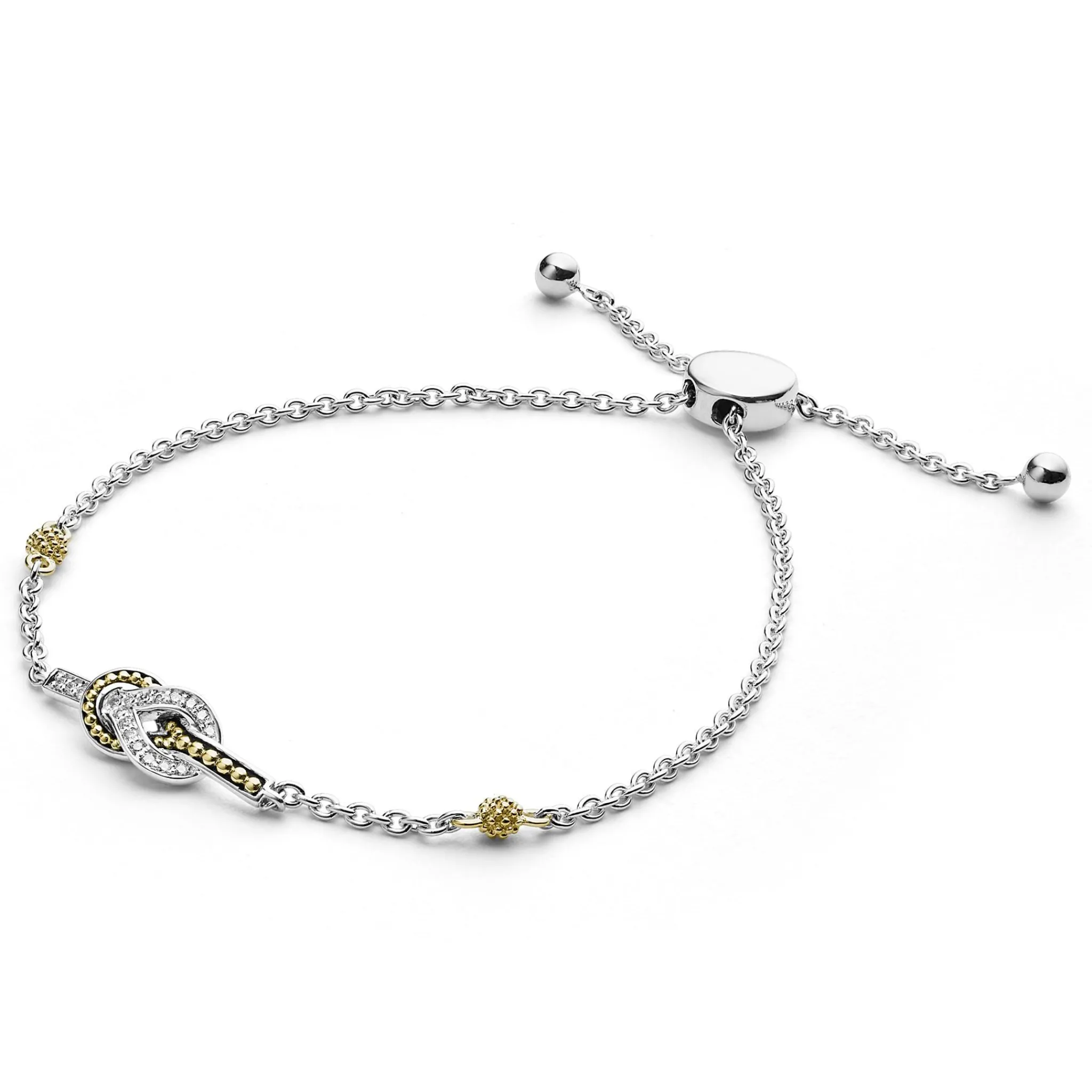 Best LAGOS Two-Tone Knot Diamond Bolo Bracelet