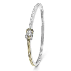Outlet LAGOS Two-Tone Knot Diamond Cuff Bracelet