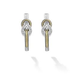 Online LAGOS Two-Tone Knot Diamond Half Hoop Earring