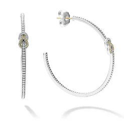 Outlet LAGOS Two-Tone Knot Diamond Hoop Earring