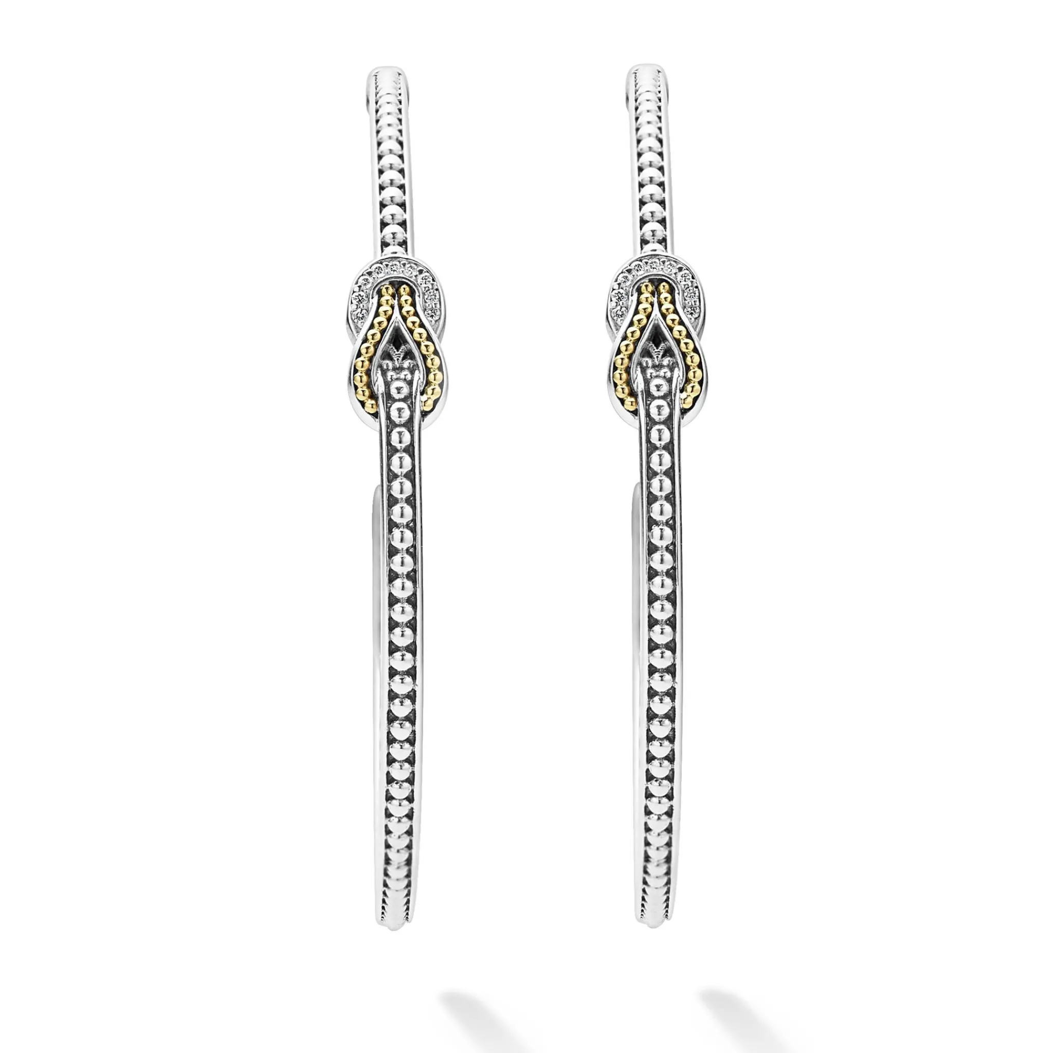 Outlet LAGOS Two-Tone Knot Diamond Hoop Earring
