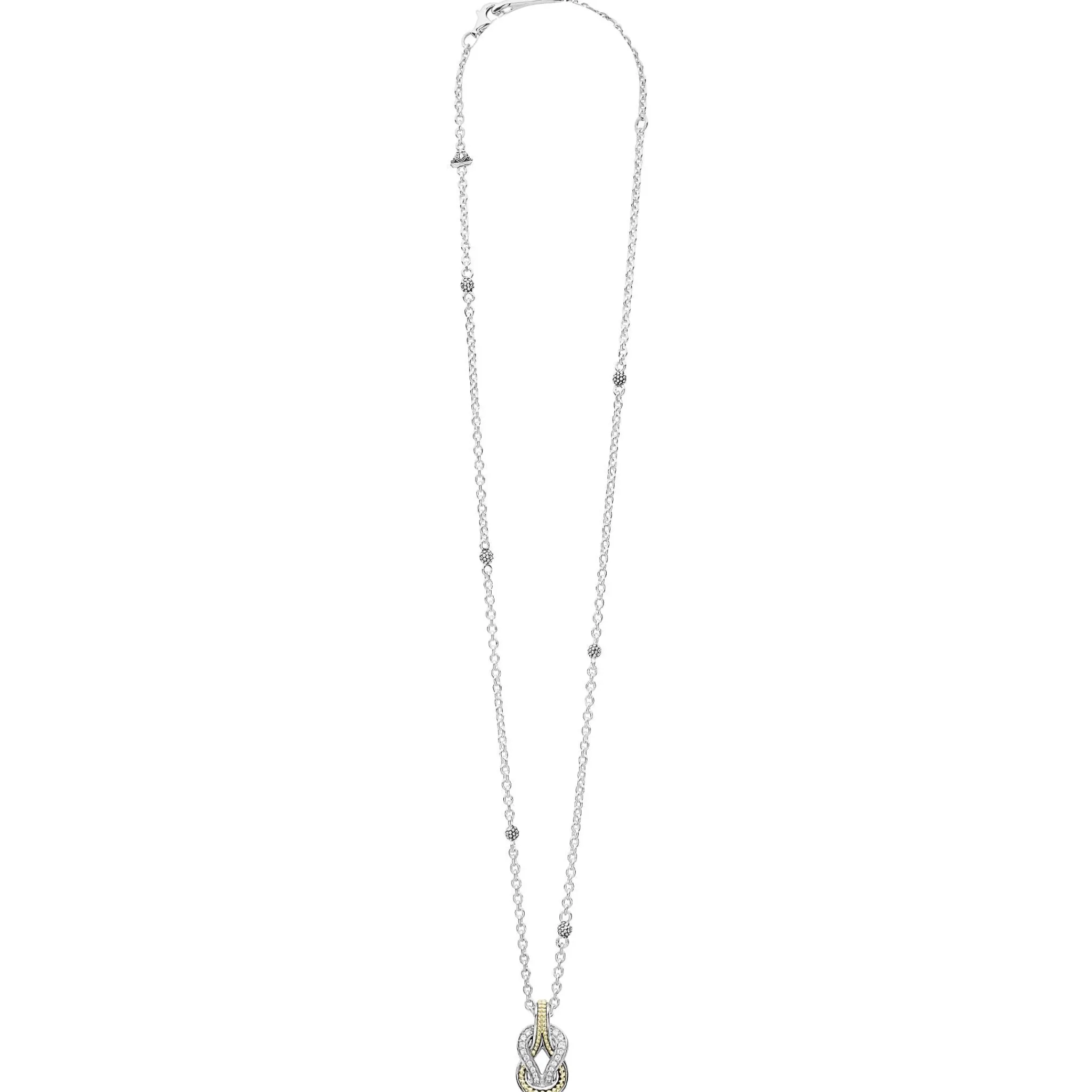 Store LAGOS Two-Tone Knot Diamond Pendant Necklace