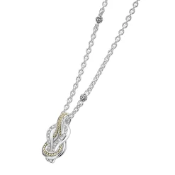 Best Sale LAGOS Two-Tone Knot Diamond Pendant Necklace