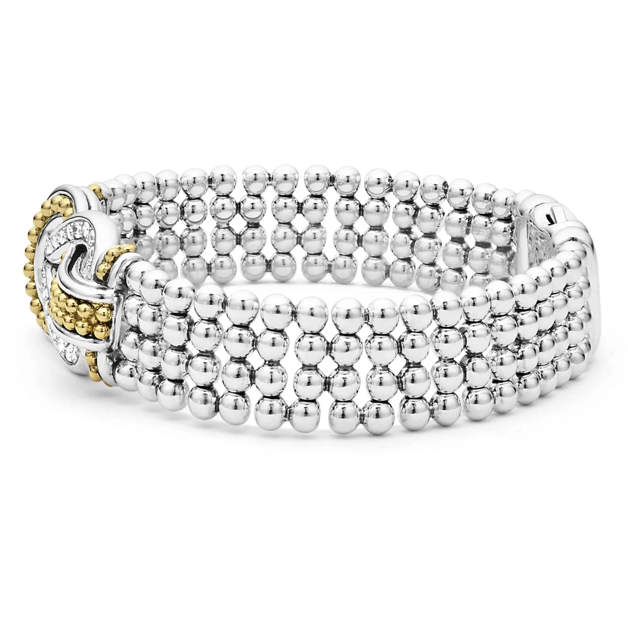 Fashion LAGOS Two-Tone Knot Diamond Statement Bracelet