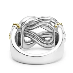 New LAGOS Two-Tone Knot Diamond Statement Ring