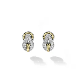 Best Sale LAGOS Two-Tone Knot Diamond Stud Earrings