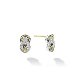 Discount LAGOS Two-Tone Knot Diamond Stud Earrings