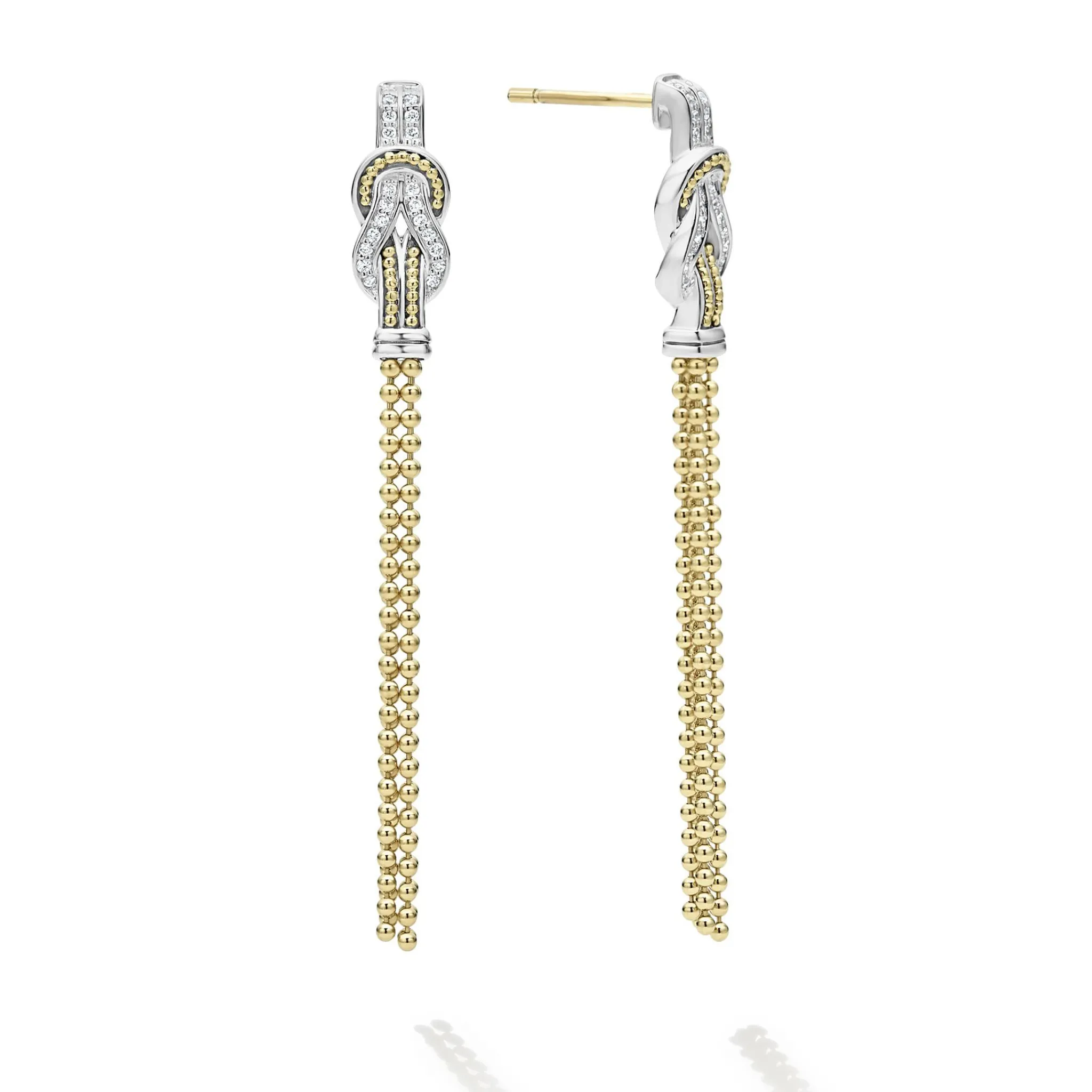 Best LAGOS Two-Tone Knot Diamond Tassel Earring