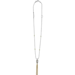 Fashion LAGOS Two-Tone Knot Diamond Tassel Pendant Necklace