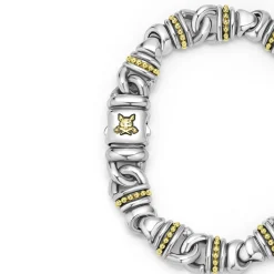 Fashion LAGOS Two-Tone Lock Curb Link Bracelet