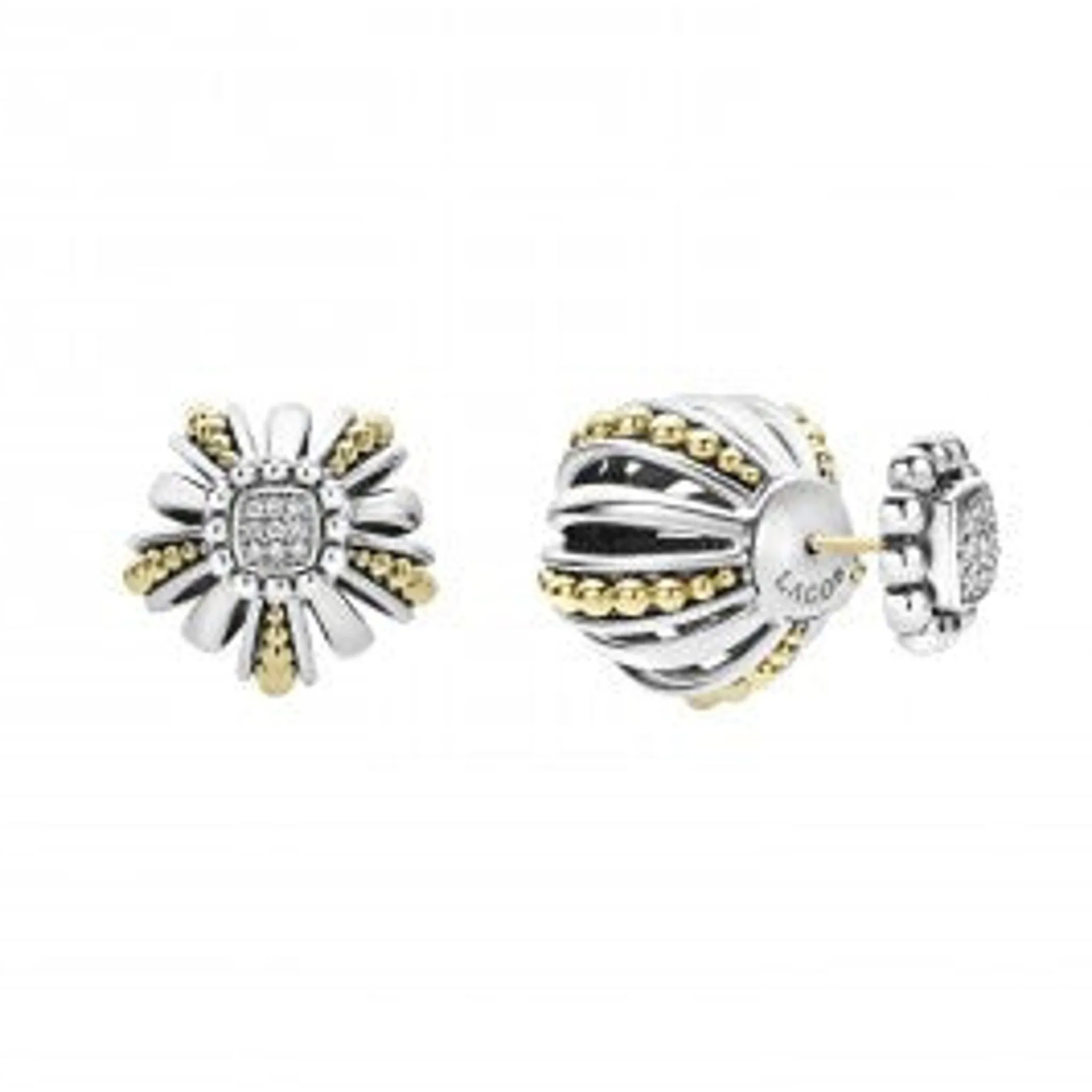 Outlet LAGOS Two-Tone Open Fluted Earring Backs
