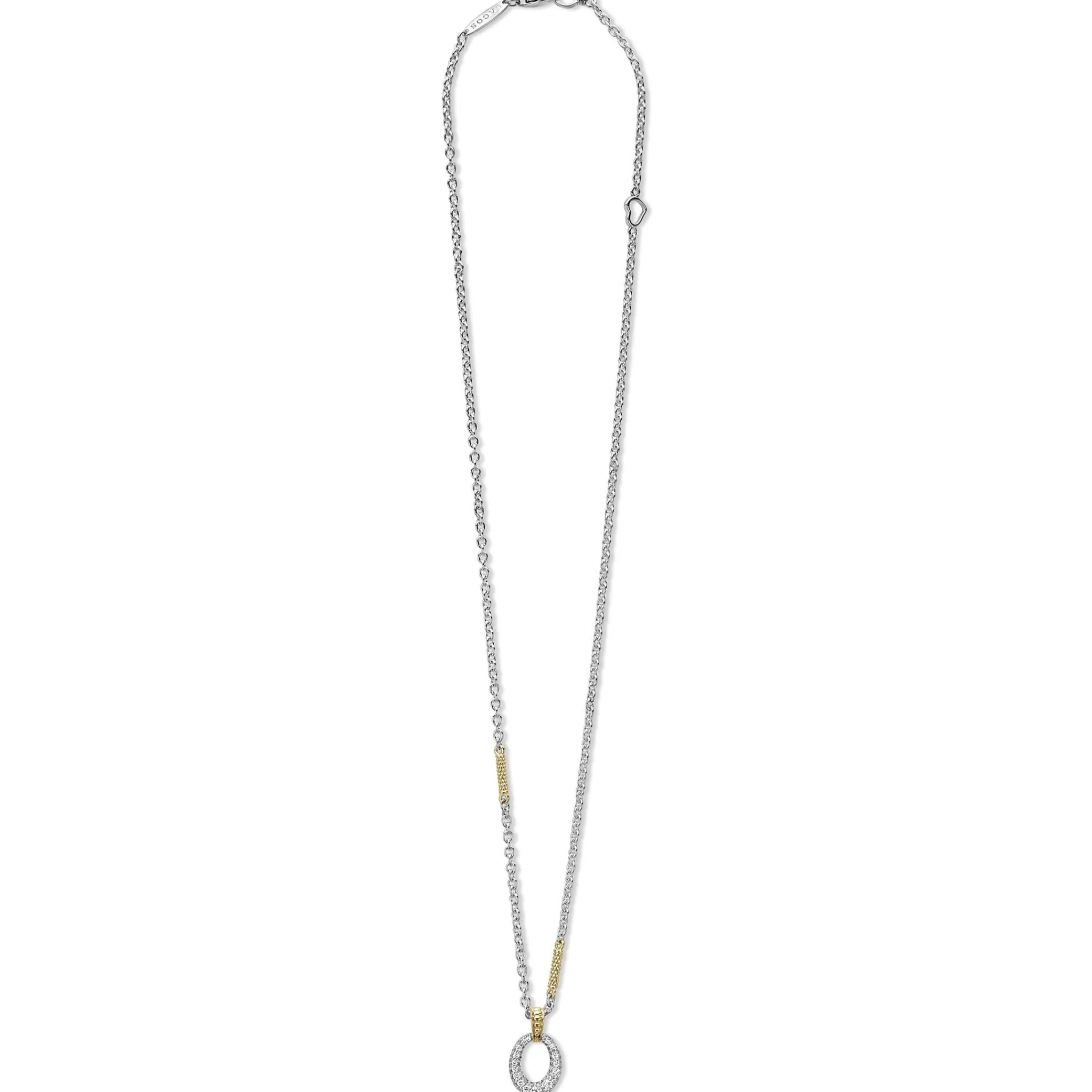 Cheap LAGOS Two-Tone Oval Diamond Pendant Necklace