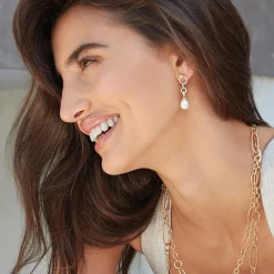 Cheap LAGOS Two-Tone Pearl Circle Drop Earrings