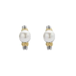 Best Sale LAGOS Two-Tone Pearl Huggie Earrings
