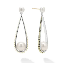 Flash Sale LAGOS Two-Tone Pearl Tear Drop Earrings