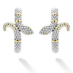 Cheap LAGOS Two-Tone Snake Hoop Earrings