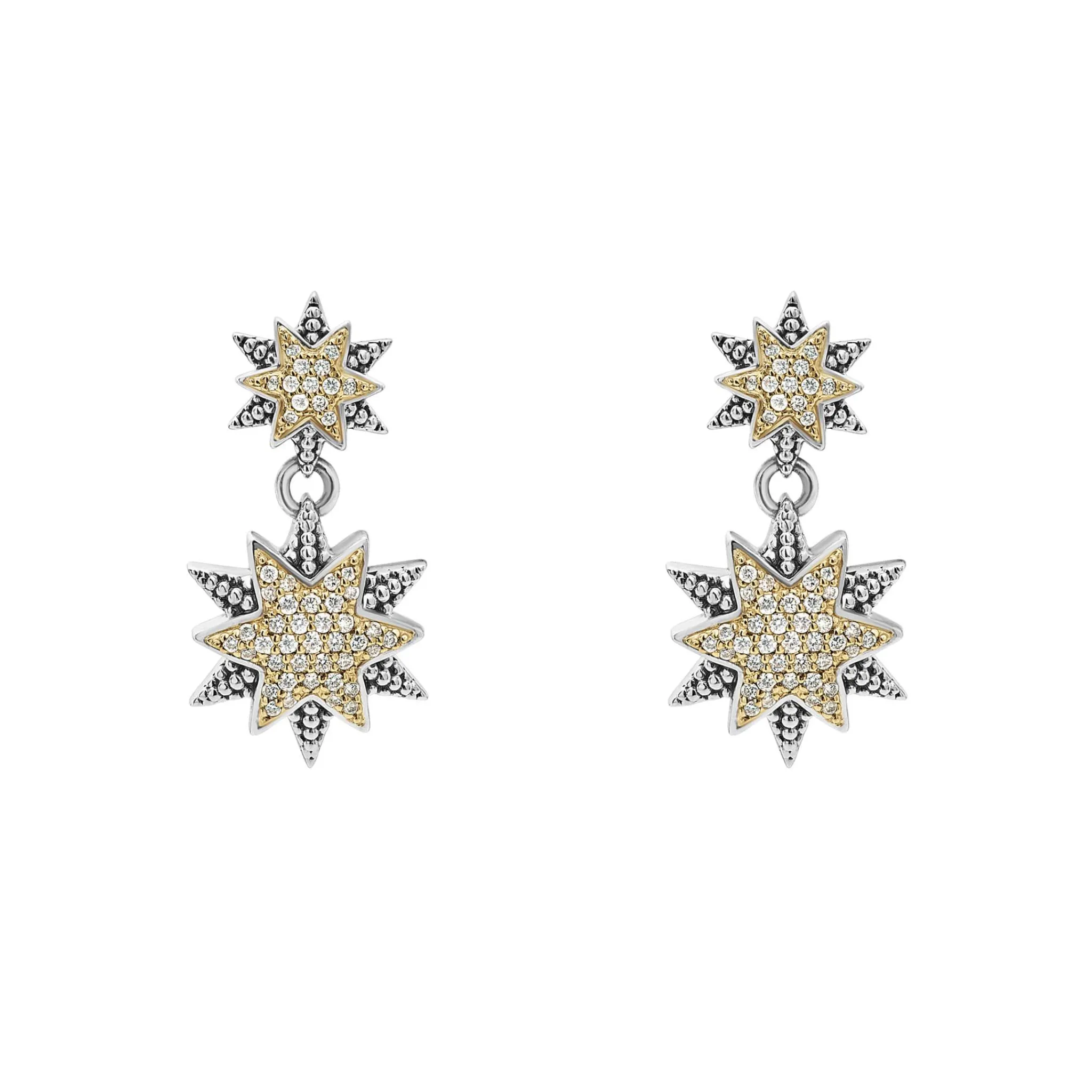 Best Sale LAGOS Two-Tone Star Diamond Drop Earrings