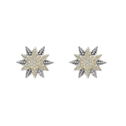 New LAGOS Two-Tone Star Diamond Earrings