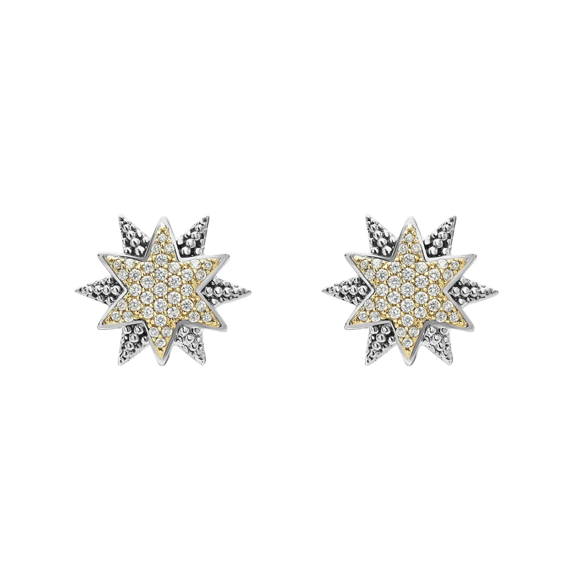 New LAGOS Two-Tone Star Diamond Earrings