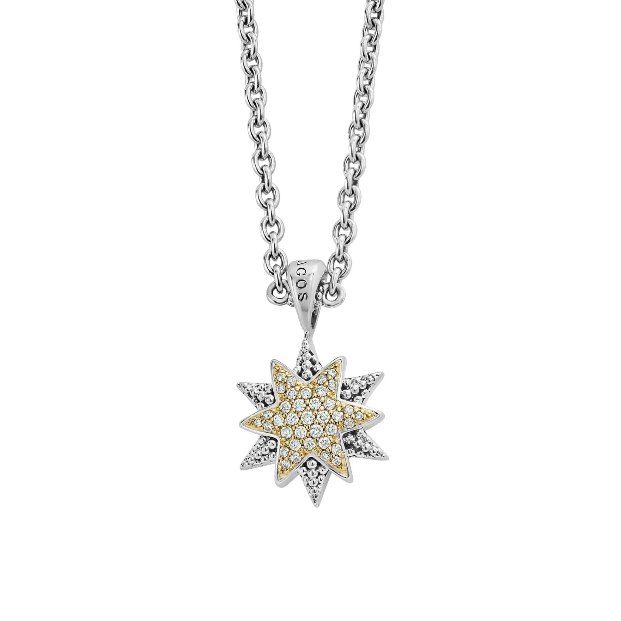 Fashion LAGOS Two-Tone Star Diamond Pendant Necklace