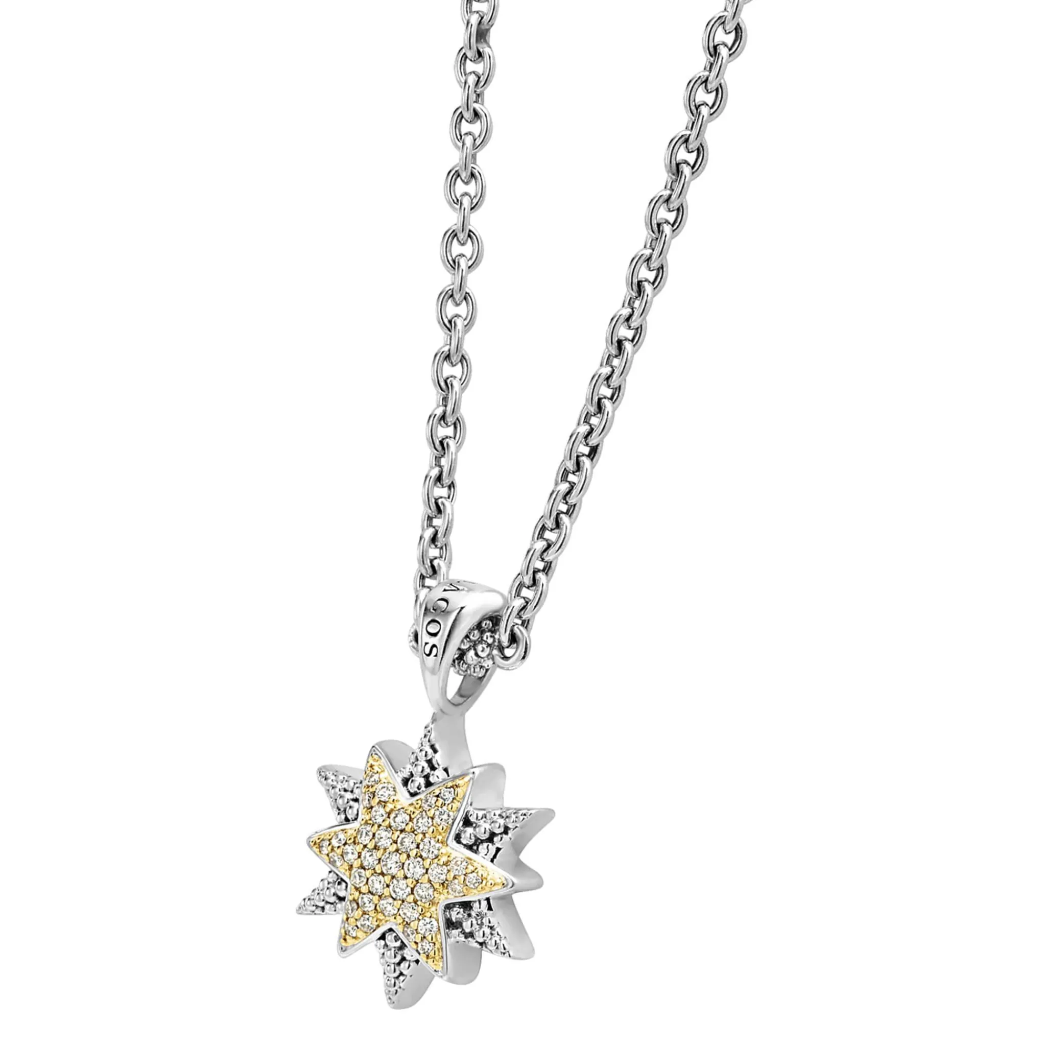 Fashion LAGOS Two-Tone Star Diamond Pendant Necklace