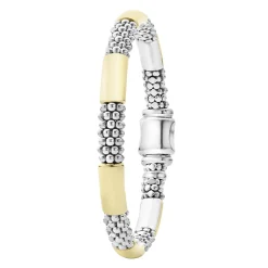 Fashion LAGOS Two-Tone Station Caviar Bracelet | 6Mm