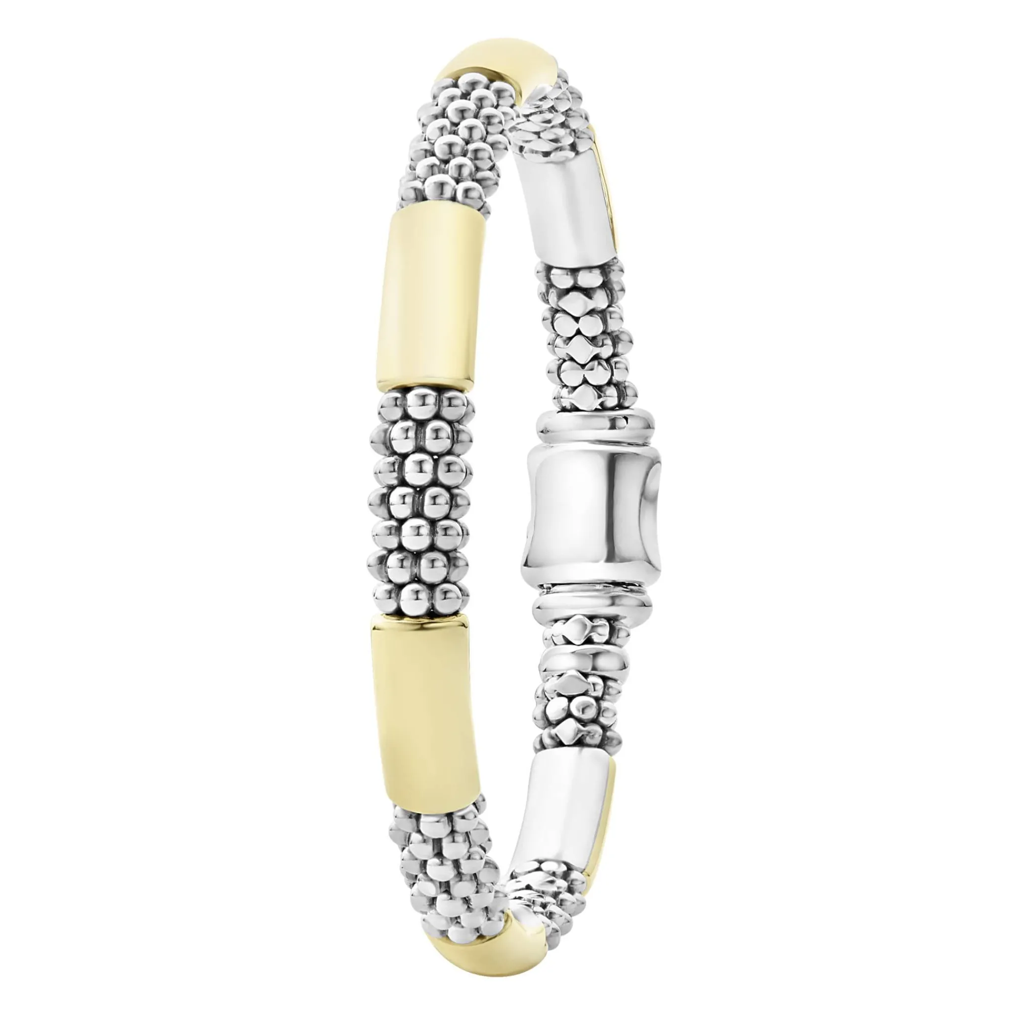 Fashion LAGOS Two-Tone Station Caviar Bracelet | 6Mm