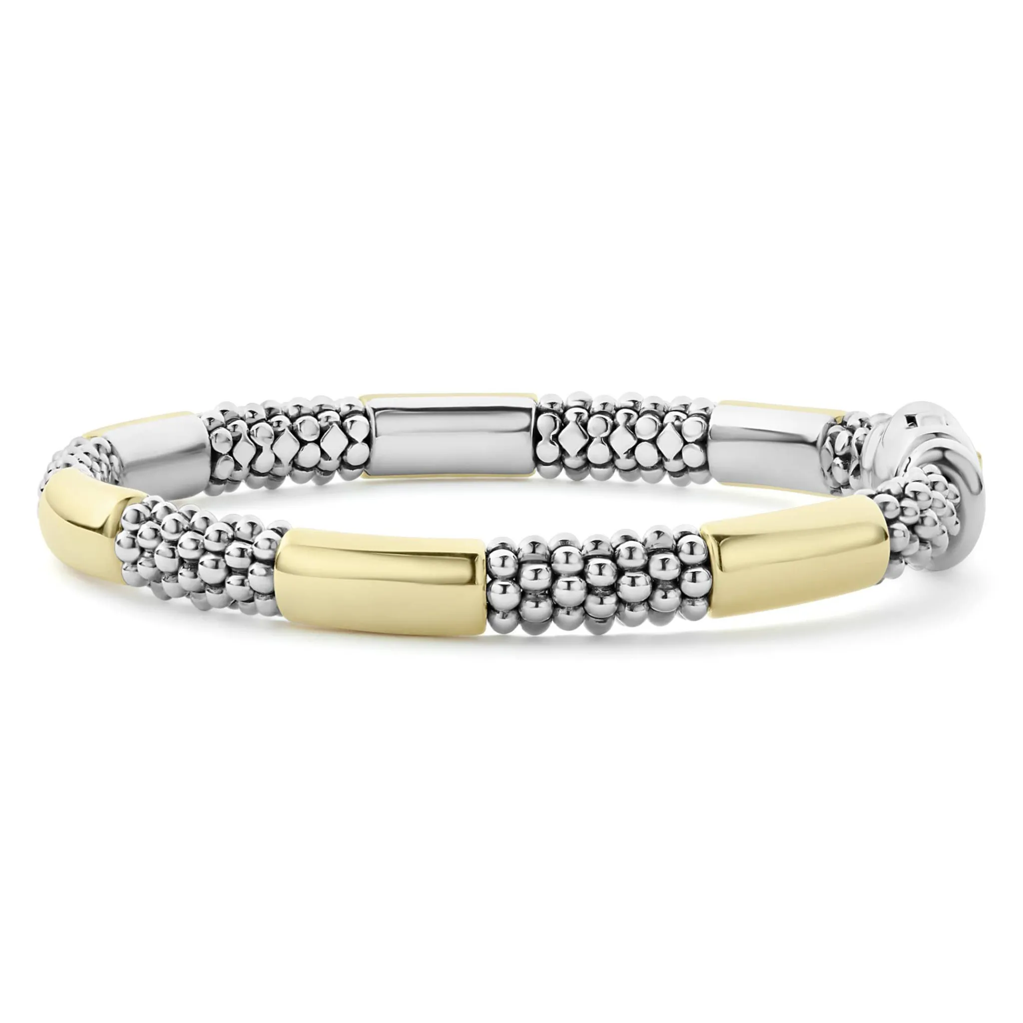 Fashion LAGOS Two-Tone Station Caviar Bracelet | 6Mm