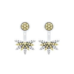 Fashion LAGOS Two-Tone Stud Earrings With Earring Jacket