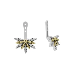 Fashion LAGOS Two-Tone Stud Earrings With Earring Jacket