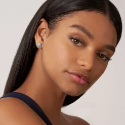 Best Sale LAGOS Two-Tone Swiss Blue Topaz Stud Earrings