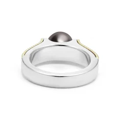 Cheap LAGOS Two-Tone Tahitian Black Pearl Ring