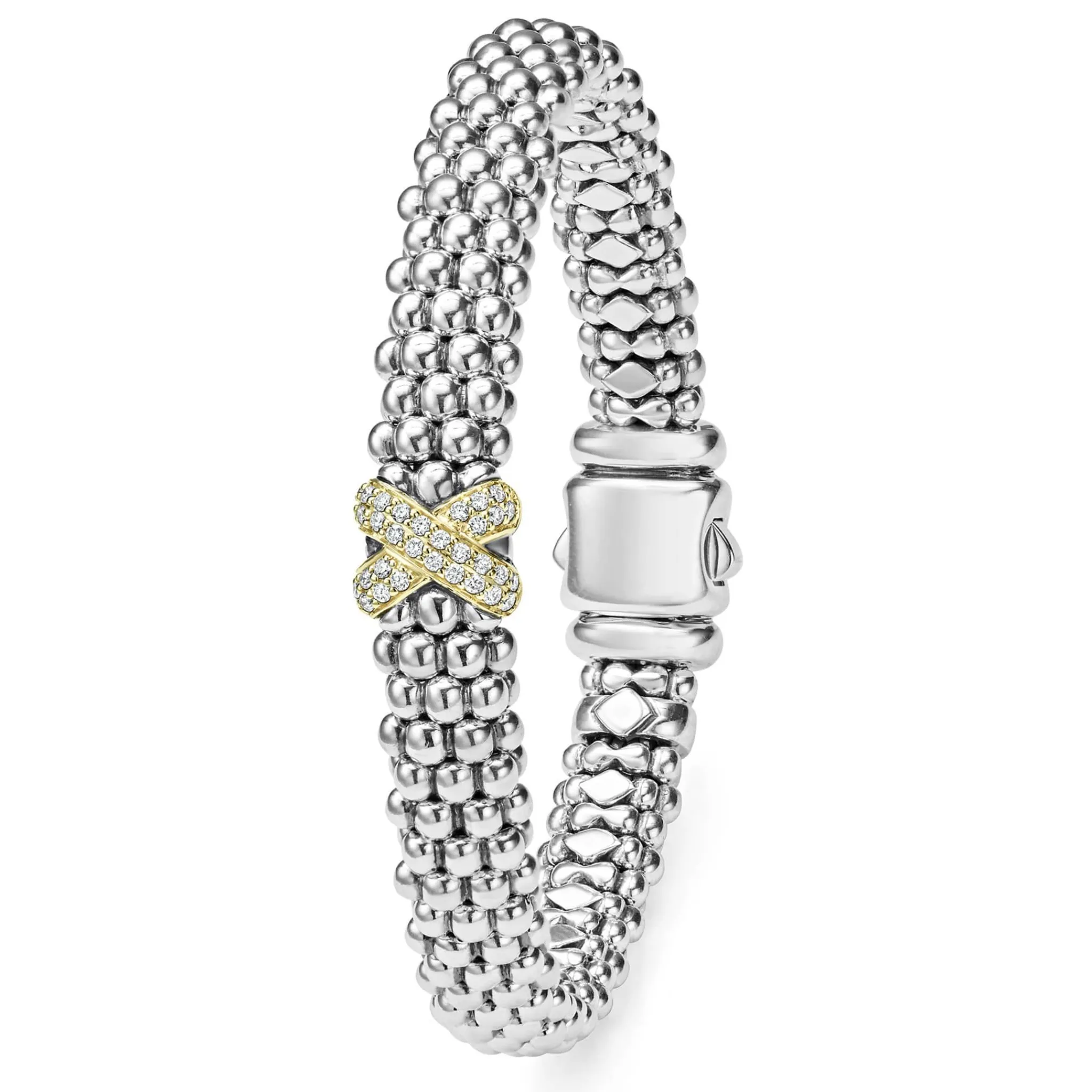 Sale LAGOS Two-Tone X Caviar Diamond Bracelet | 9Mm