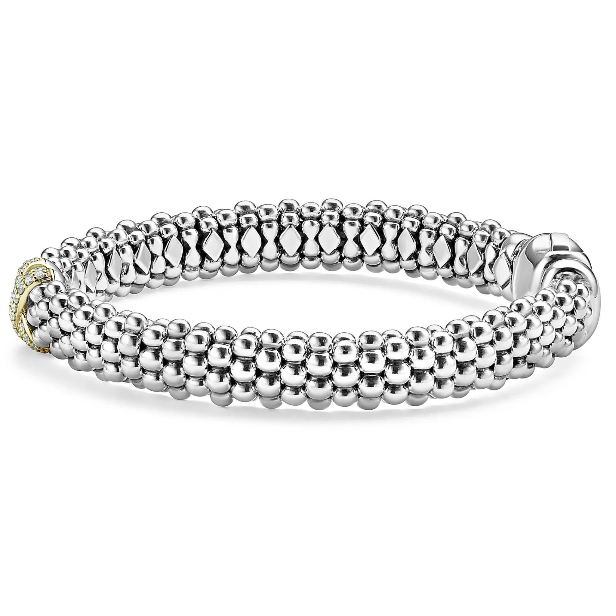 Sale LAGOS Two-Tone X Caviar Diamond Bracelet | 9Mm
