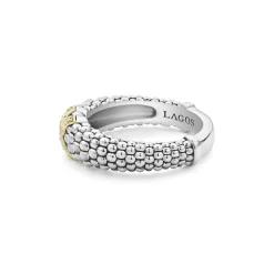 Fashion LAGOS Two-Tone X Caviar Diamond Ring