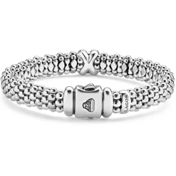 Clearance LAGOS Two-Tone X Caviar Diamond Bracelet | 9Mm