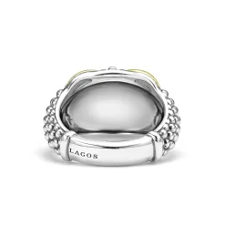 Cheap LAGOS Two-Tone X Caviar Dome Ring