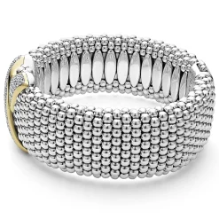 Store LAGOS Two-Tone X Diamond Caviar Bracelet | 23Mm