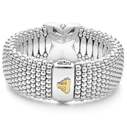 Store LAGOS Two-Tone X Diamond Caviar Bracelet | 23Mm